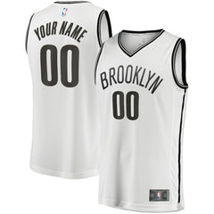 Brooklyn Nets Youth Fast Break Replica Custom Jersey Association Edition White - NBA
