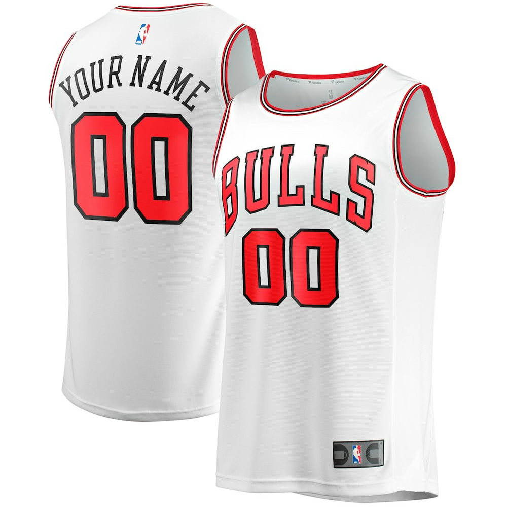 Chicago Bulls Youth Fast Break Replica Custom Jersey Association Editi- White - NBA