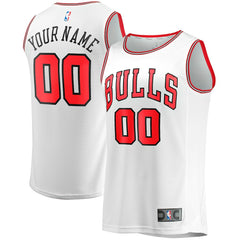 Chicago Bulls Youth Fast Break Replica Custom Jersey Association Editi- White - NBA