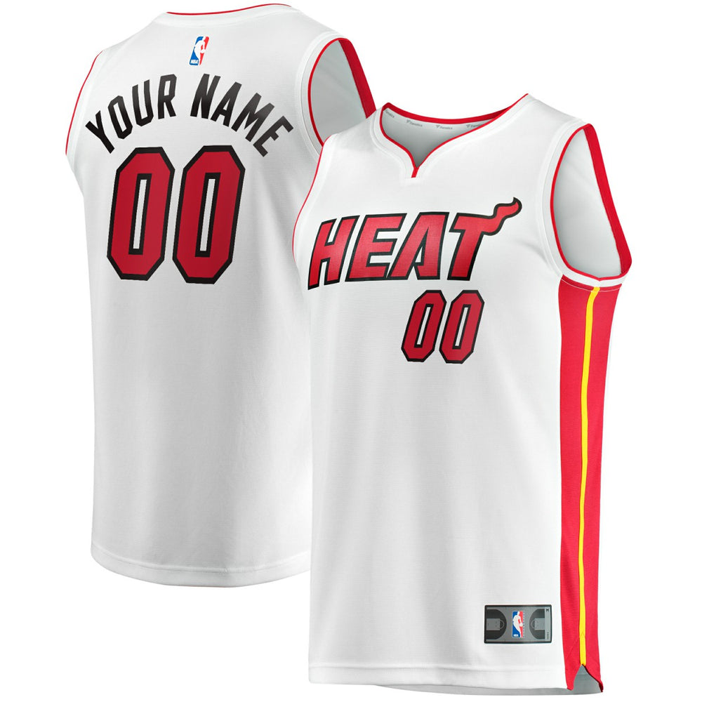 Miami Heat Youth Fast Break Custom Replica Jersey White Association Edition - NBA