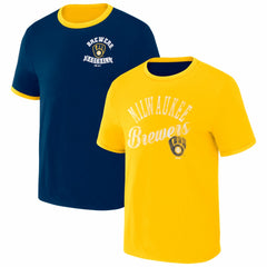 Milwaukee Brewers Darius Rucker Collection by Fanatics Two-Way Ringer Reversible T-Shirt - MLB