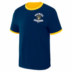 Milwaukee Brewers Darius Rucker Collection by Fanatics Two-Way Ringer Reversible T-Shirt - MLB
