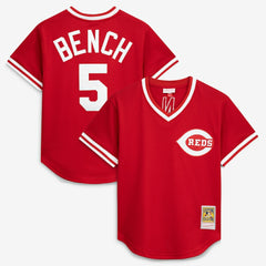Johnny Bench Cincinnati Reds Mitchell & Ness Authentic Batting Practice Jersey - MLB