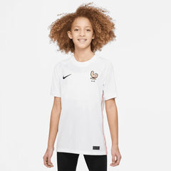 2022-23 France Away Youth Soccer Jersey White-Pink Glaze-Blue | Nike