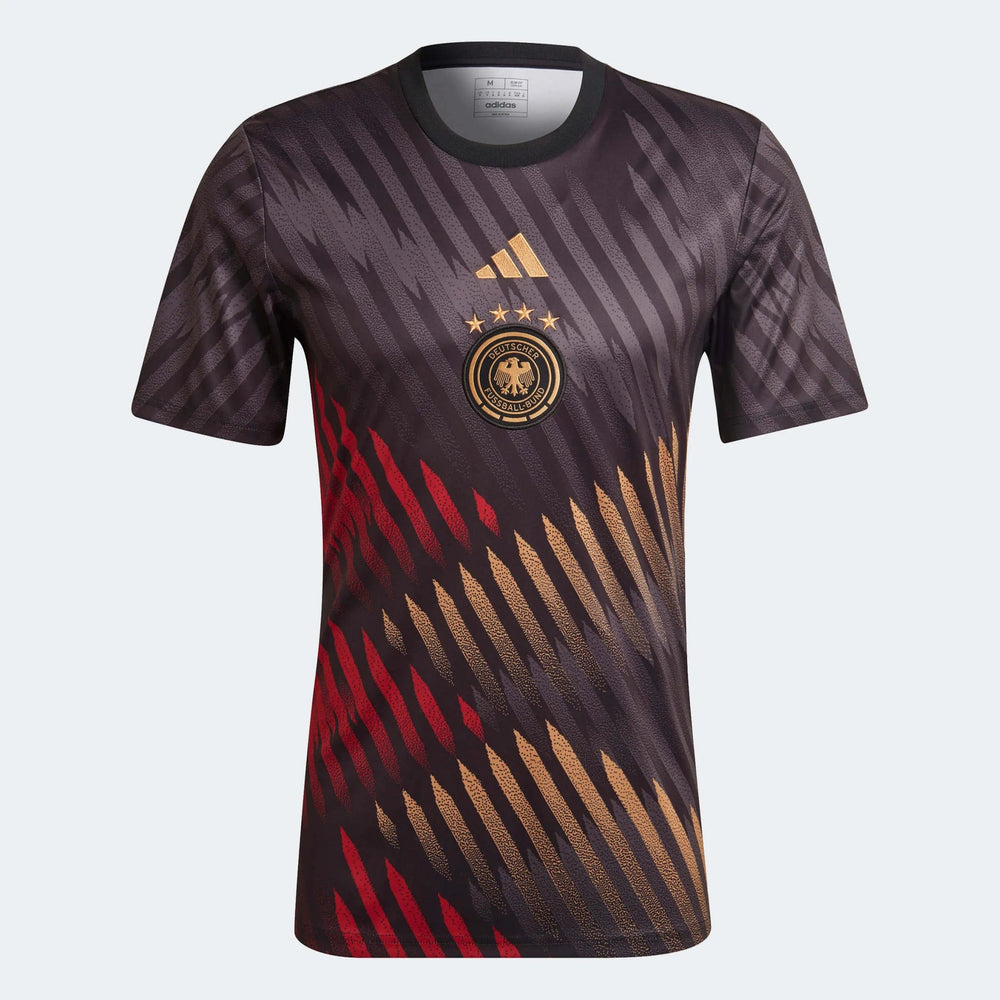 2022-23 Germany Pre-Match Soccer Jersey - Black-Grey-Red | Adidas