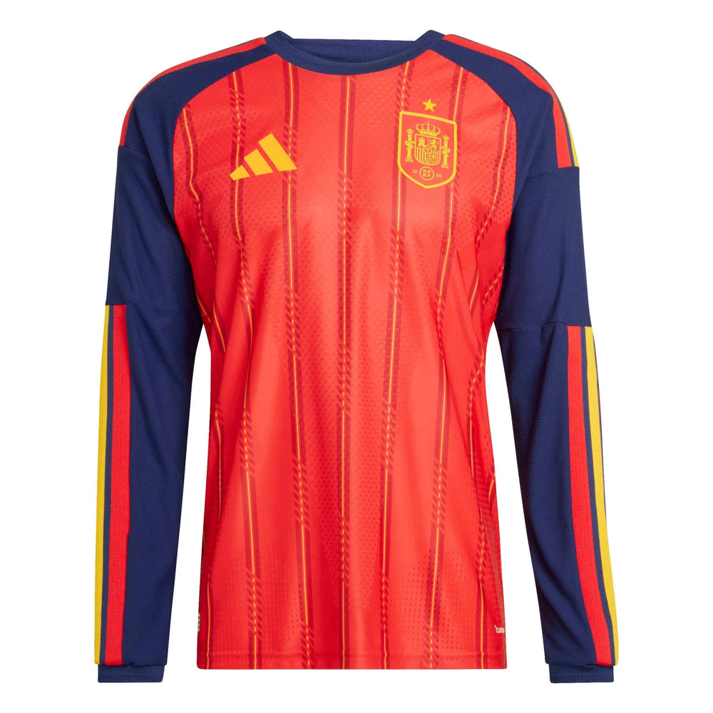 2026 Spain Mens Authentic Home Long-Sleeve Soccer Jersey | Adidas
