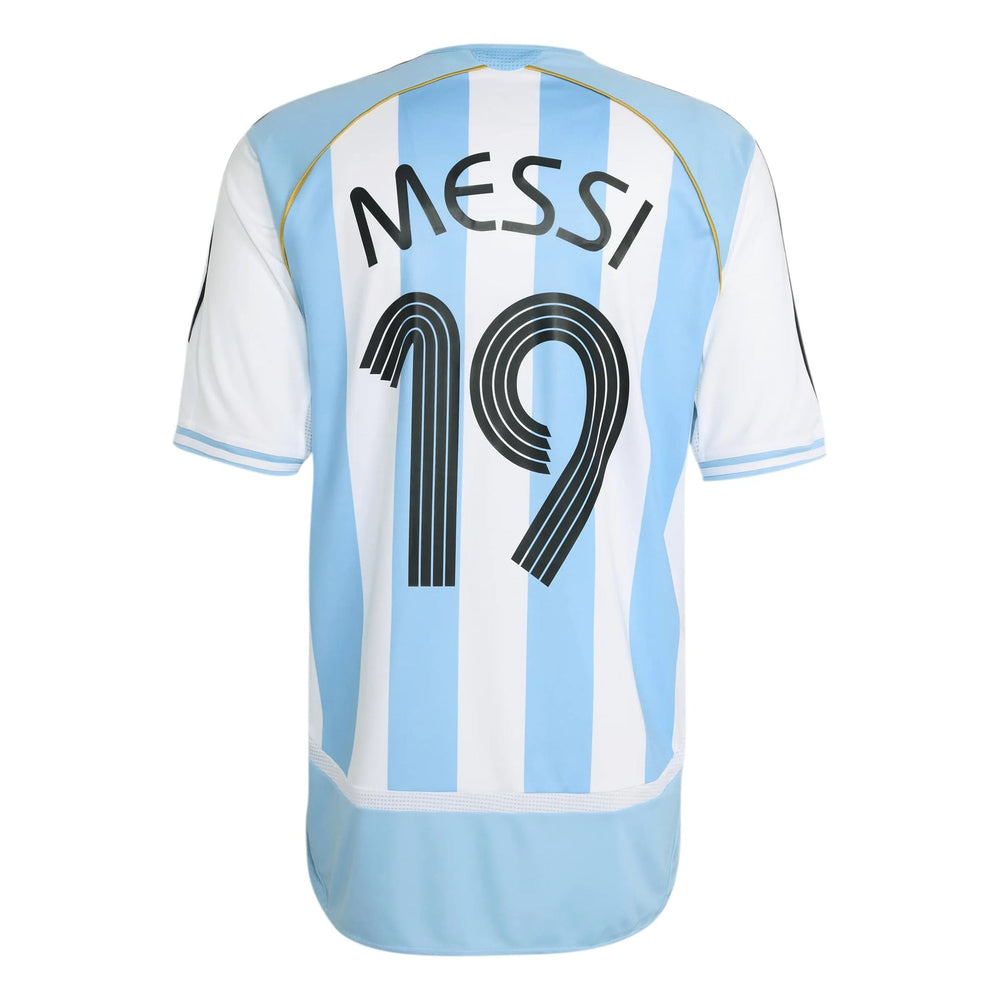 2006 Argentina Mens Retro Stadium Home Messi #19 Soccer Jersey | Adidas