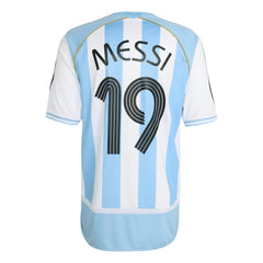 2006 Argentina Mens Retro Stadium Home Messi #19 Soccer Jersey | Adidas