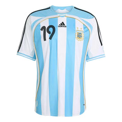 2006 Argentina Mens Retro Stadium Home Messi #19 Soccer Jersey | Adidas