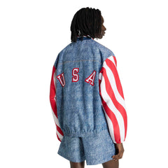 USA Mens Denim Graphic Track Top | Adidas