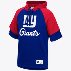 New York Giants Short Sleeve Fleece Hoodie | Mitchell & Ness