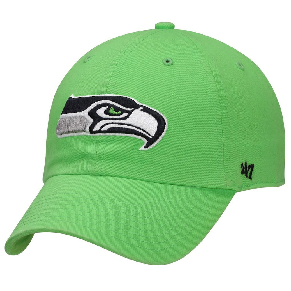 Seattle Seahawks '47 Brand Neon Green Clean Up Adjustable Hat | 47 brand