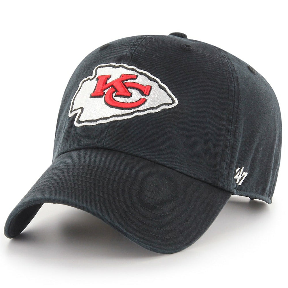 47 Brand Kansas City Chiefs New Clean Up Adjustable Hat Black | 47 brand