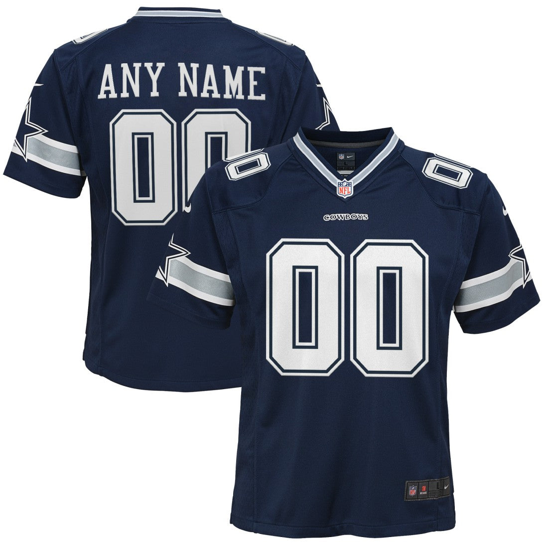 Dallas Cowboys Youth Custom Game Jersey Navy | Nike for Sale