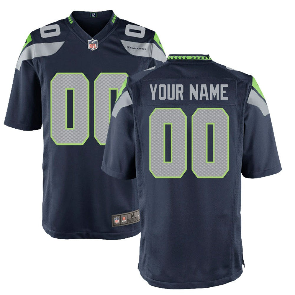 Seattle Seahawks Youth Custom Game Jersey College Navy | Nike for Sale