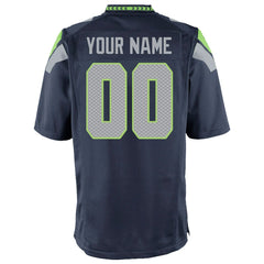 Seattle Seahawks Youth Custom Game Jersey College Navy | Nike for Sale