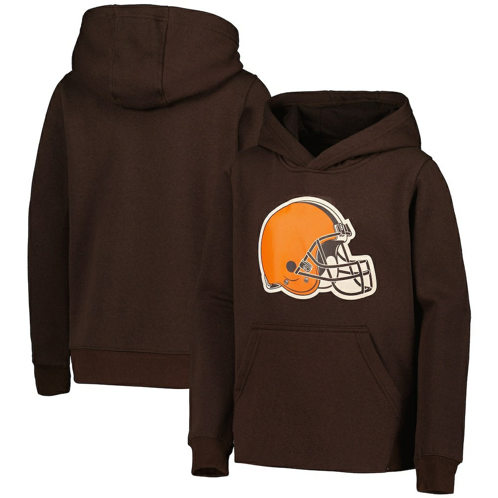 Cleveland Browns Youth Team Logo Pullover Hoodie Brown | NFL