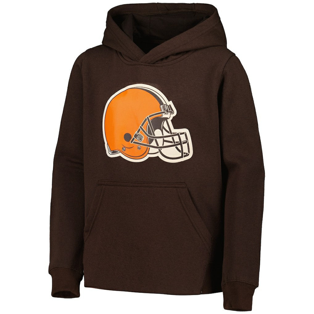 Cleveland Browns Youth Team Logo Pullover Hoodie Brown | NFL