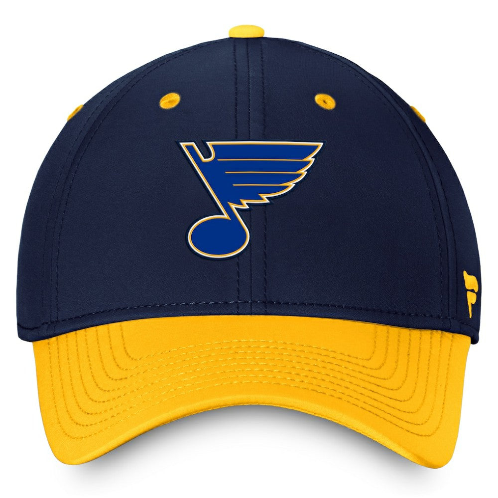 St. Louis Blues Fanatics Authentic Pro Rink Two-Tone Flex Hat – Navy/Gold - NHL
