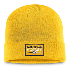 Nashville Predators Fanatics Authentic Pro Cuffed Knit Hat – Gold - NHL