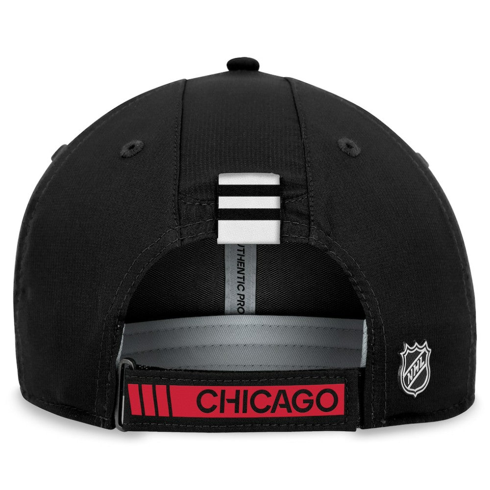 Chicago Blackhawks Fanatics Authentic Pro Rink Adjustable Hat - Black - NHL