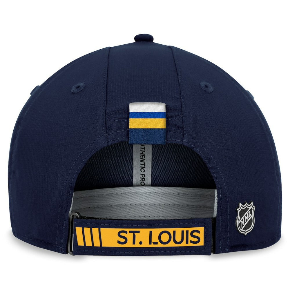 St. Louis Blues Fanatics Authentic Pro Rink Adjustable Hat - Navy - NHL