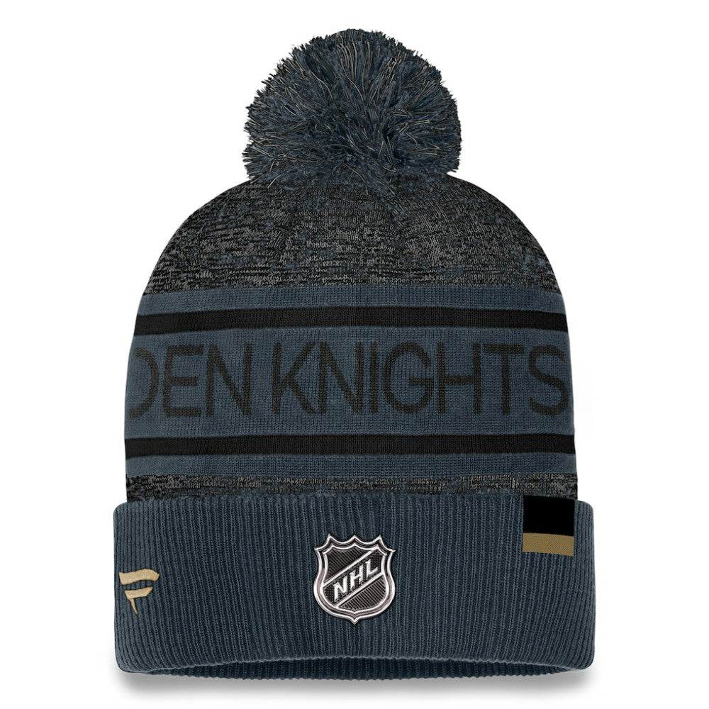 Vegas Golden Knights Fanatics Authentic Pro Cuffed Knit Hat with Pom - Gray - NHL