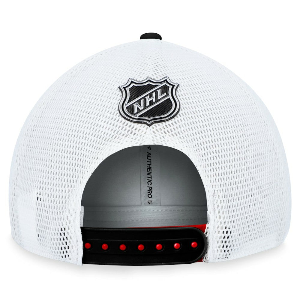 Chicago Blackhawks Fanatics Authentic Pro Rink Trucker Adjustable Hat - Red - NHL