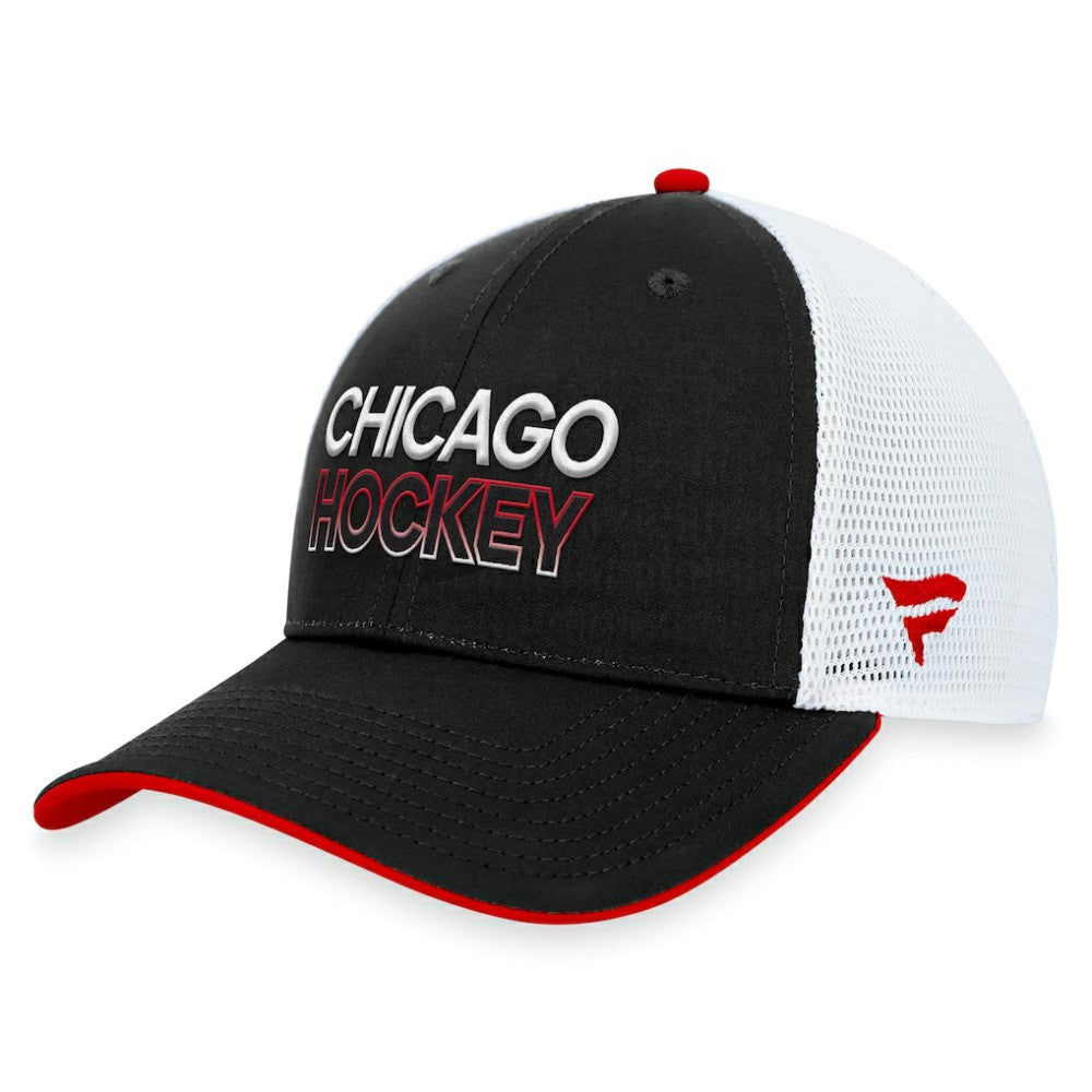 Chicago Blackhawks Fanatics Authentic Pro Rink Trucker Adjustable Hat - Black - NHL