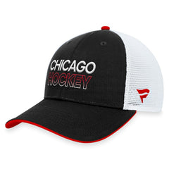 Chicago Blackhawks Fanatics Authentic Pro Rink Trucker Adjustable Hat - Black - NHL