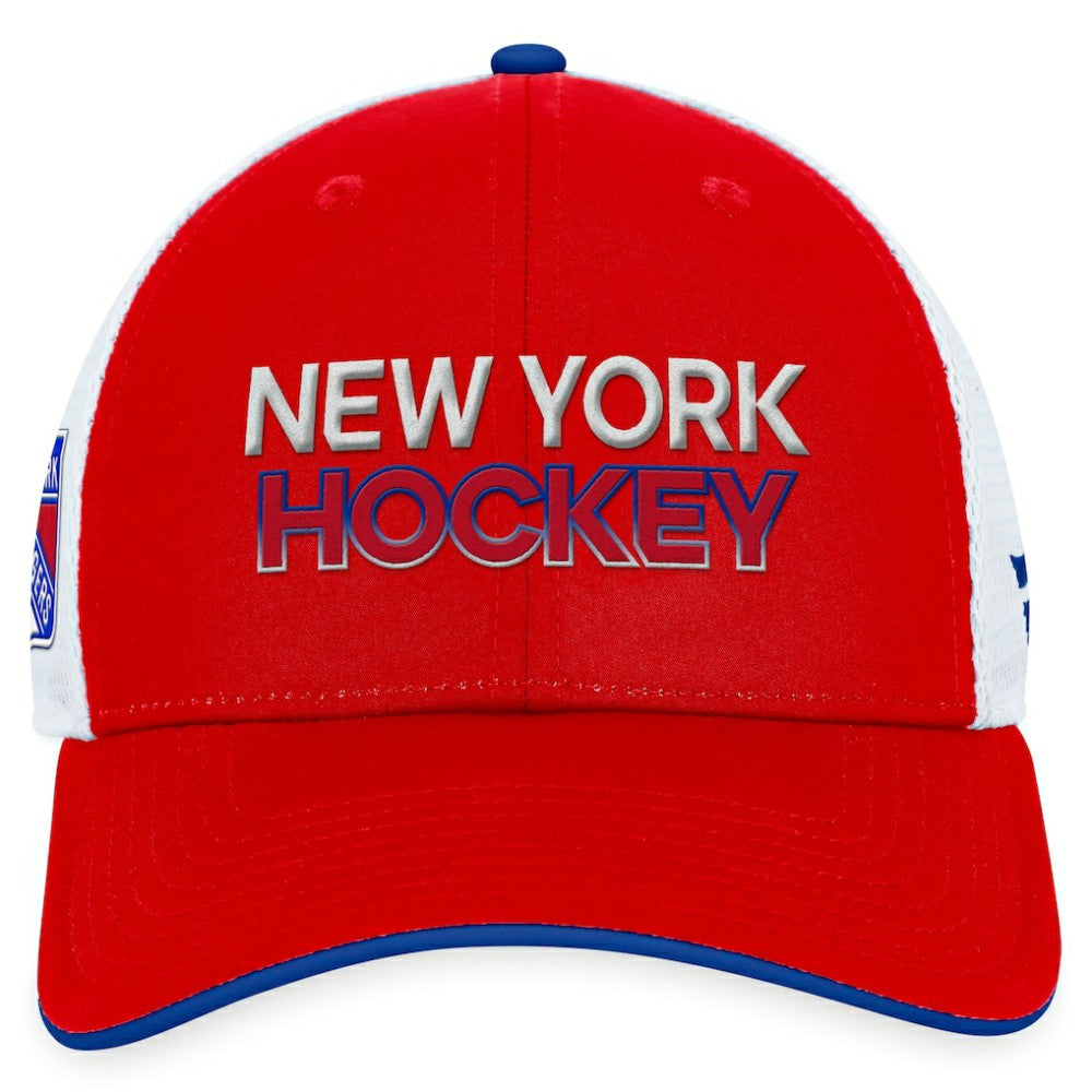 New York Rangers Fanatics Authentic Pro Rink Trucker Adjustable Hat - Red - NHL