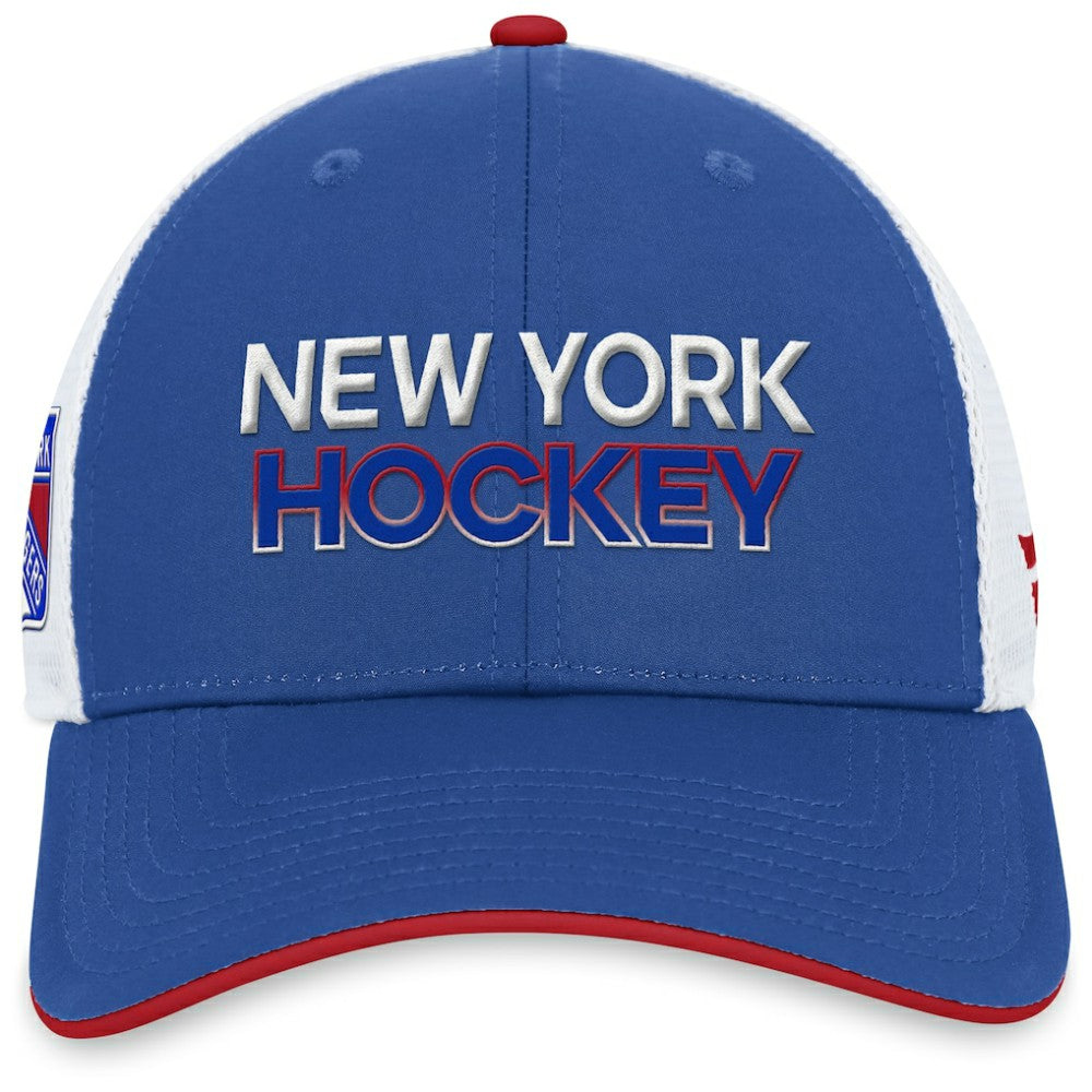 New York Rangers Fanatics Authentic Pro Rink Trucker Adjustable Hat - Blue - NHL