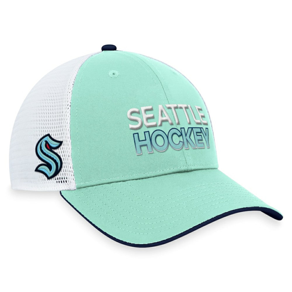 Seattle Kraken Fanatics Authentic Pro Rink Trucker Adjustable Hat - Light Blue - NHL