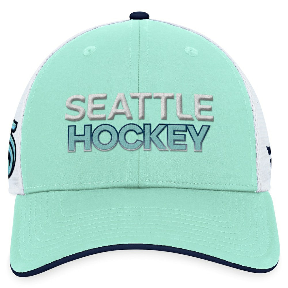 Seattle Kraken Fanatics Authentic Pro Rink Trucker Adjustable Hat - Light Blue - NHL