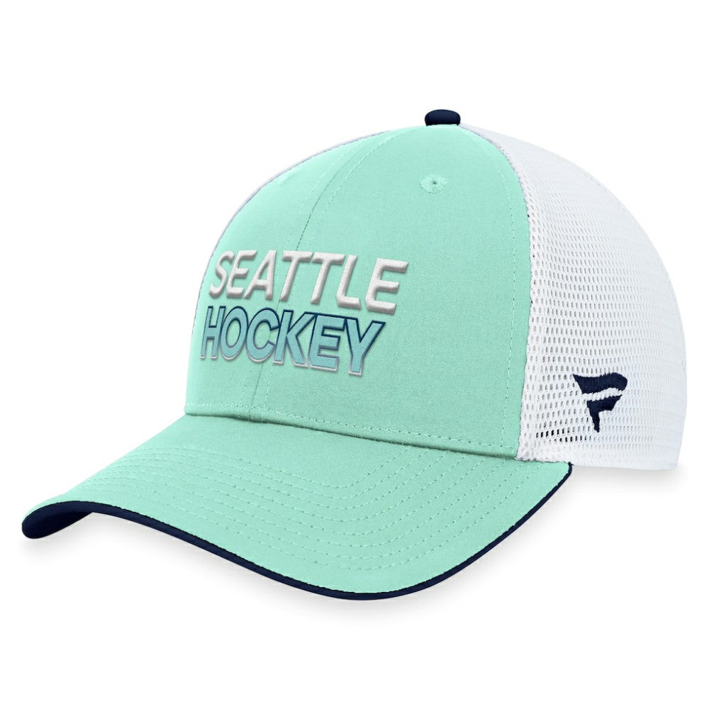 Seattle Kraken Fanatics Authentic Pro Rink Trucker Adjustable Hat - Light Blue - NHL