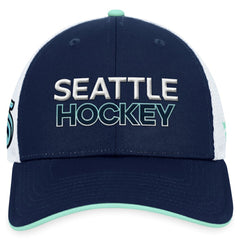 Seattle Kraken Fanatics Authentic Pro Rink Trucker Adjustable Hat - Deep Sea Blue - NHL