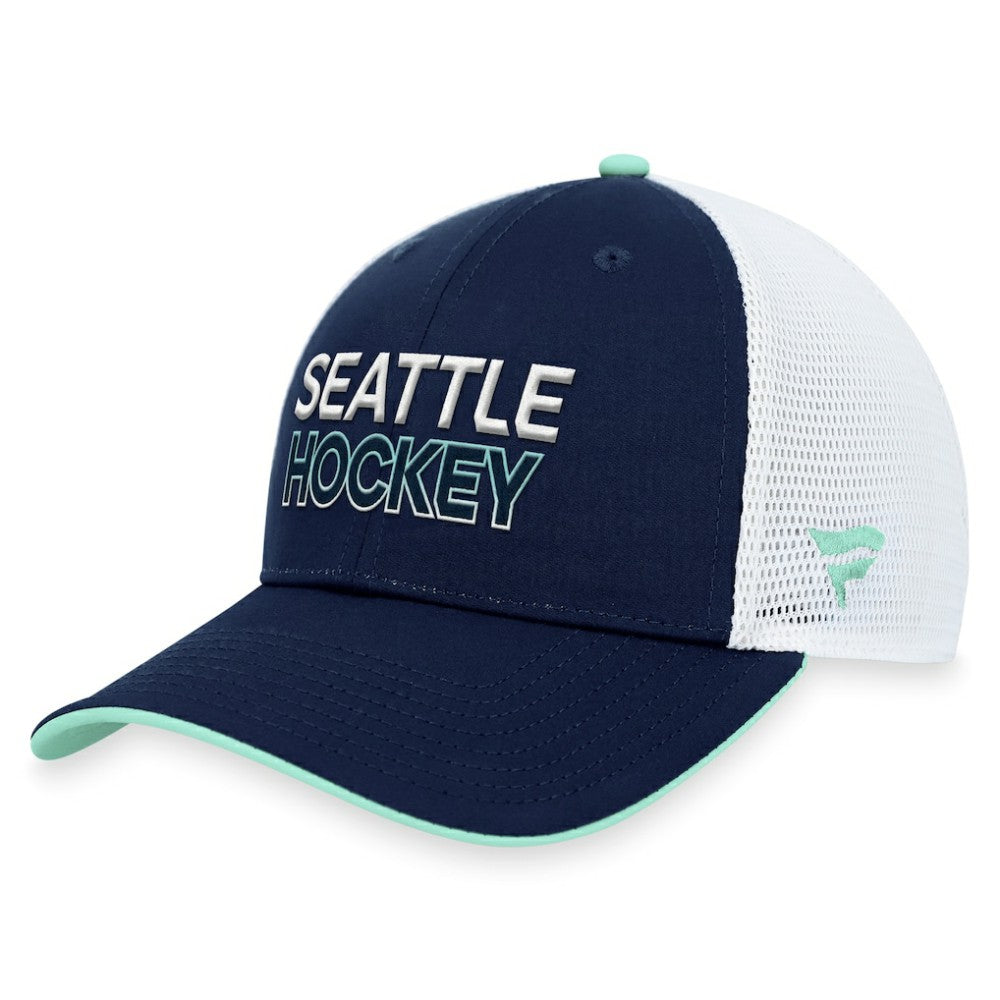 Seattle Kraken Fanatics Authentic Pro Rink Trucker Adjustable Hat - Deep Sea Blue - NHL