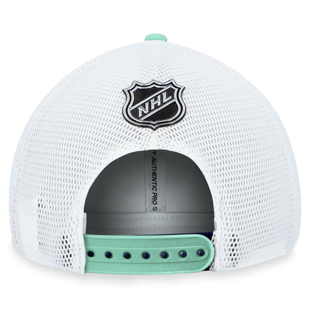 Seattle Kraken Fanatics Authentic Pro Rink Trucker Adjustable Hat - Deep Sea Blue - NHL