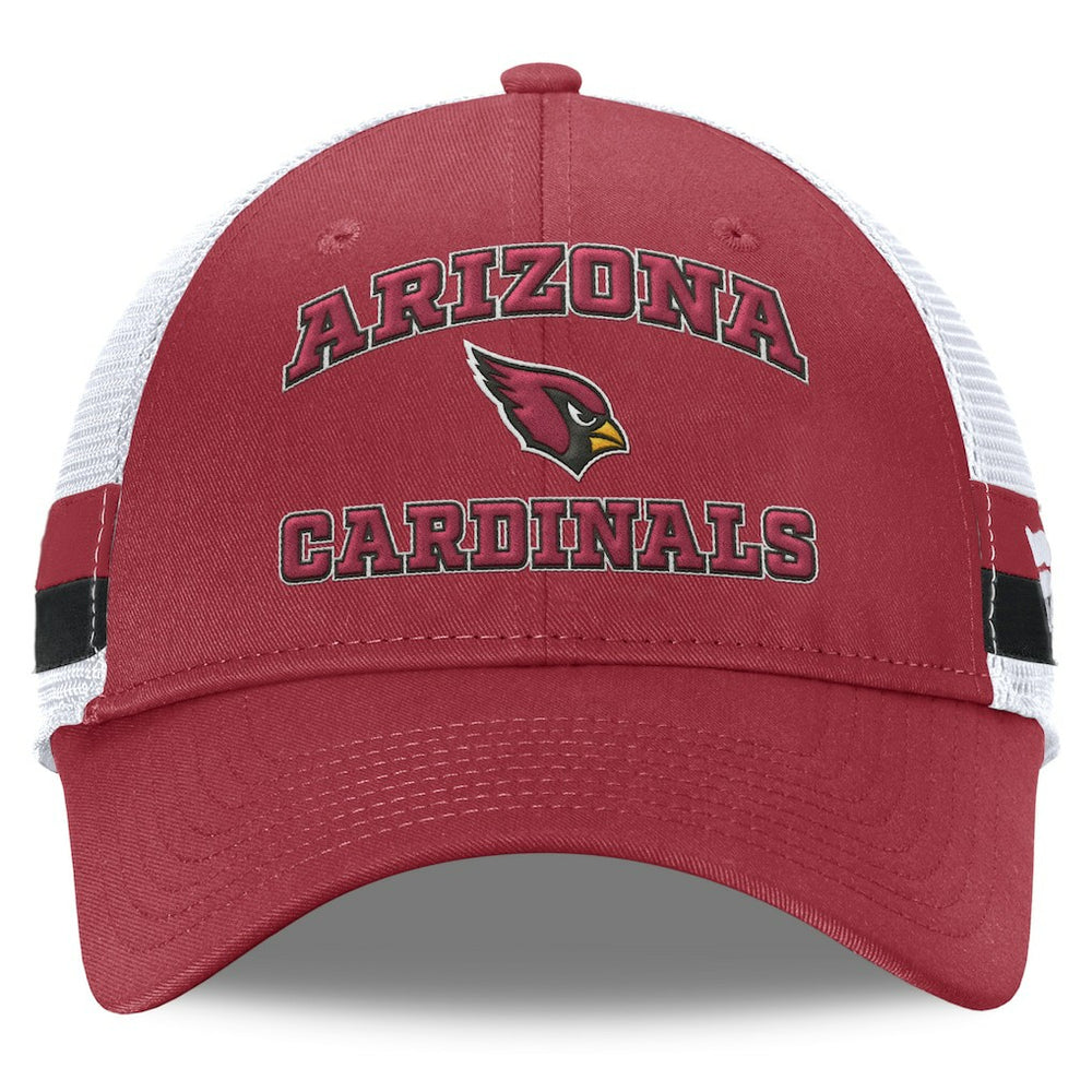 Arizona Cardinals Fundamentals Side Stripe Trucker Adjustable Hat Cardinal/White | Fanatics