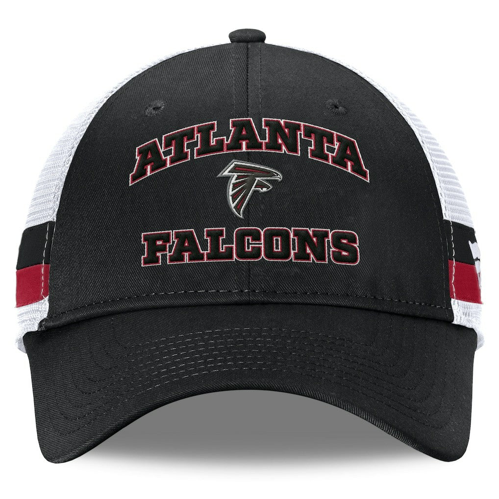 Atlanta Falcons Fundamentals Side Stripe Trucker Adjustable Hat Black/White | Fanatics