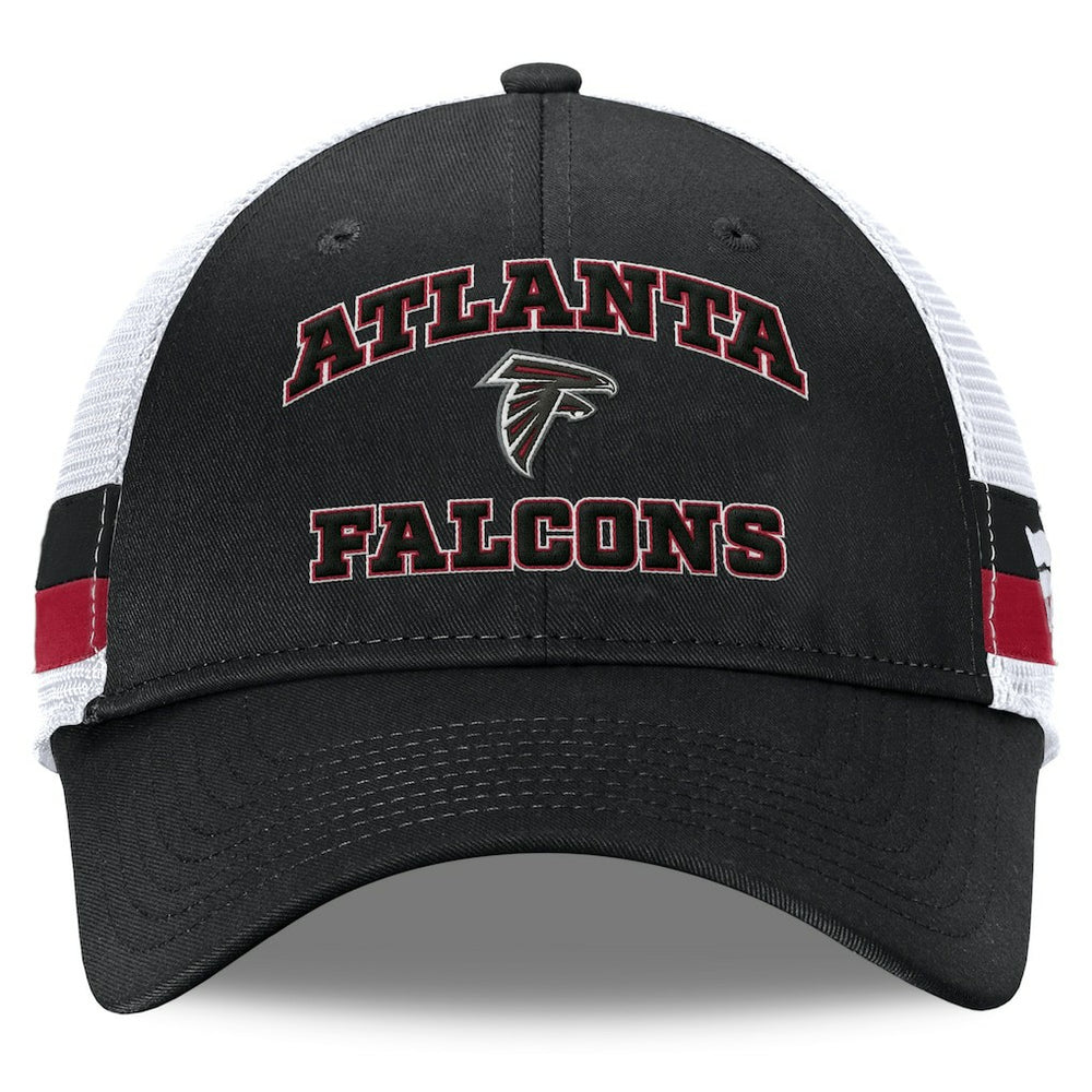 Atlanta Falcons Fundamentals Side Stripe Trucker Adjustable Hat Black/White | Fanatics