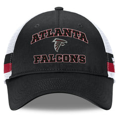 Atlanta Falcons Fundamentals Side Stripe Trucker Adjustable Hat Black/White | Fanatics