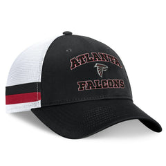 Atlanta Falcons Fundamentals Side Stripe Trucker Adjustable Hat Black/White | Fanatics