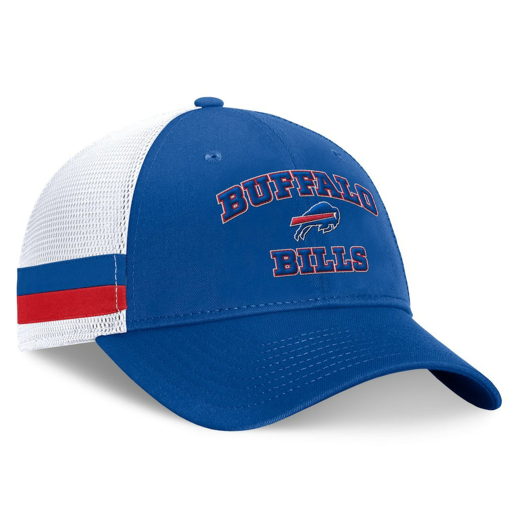 Buffalo Bills Fundamentals Side Stripe Trucker Adjustable Hat Royal/White | Fanatics