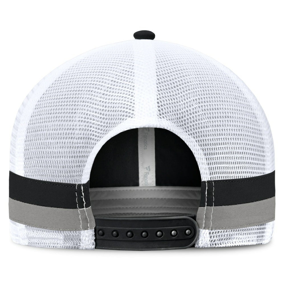 Las Vegas Raiders Fundamentals Side Stripe Trucker Adjustable Hat Black/White | Fanatics