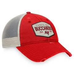 Tampa Bay Buccaneers Heritage Patch Trucker Adjustable Hat Red/Natural | Fanatics