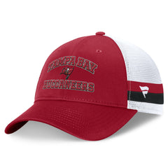 Tampa Bay Buccaneers Fundamentals Side Stripe Trucker Adjustable Hat Red/White | Fanatics