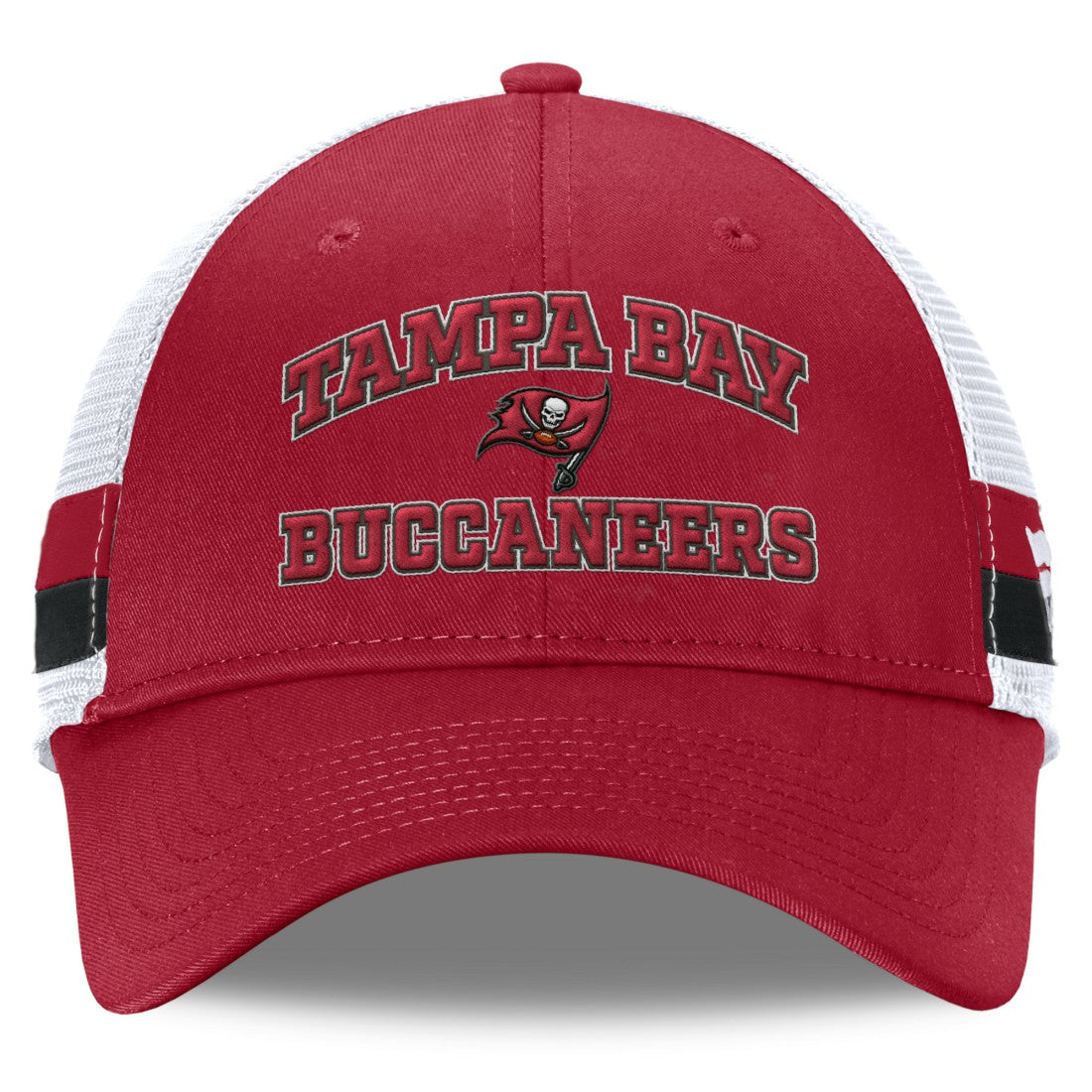 Tampa Bay Buccaneers Fundamentals Side Stripe Trucker Adjustable Hat Red/White | Fanatics