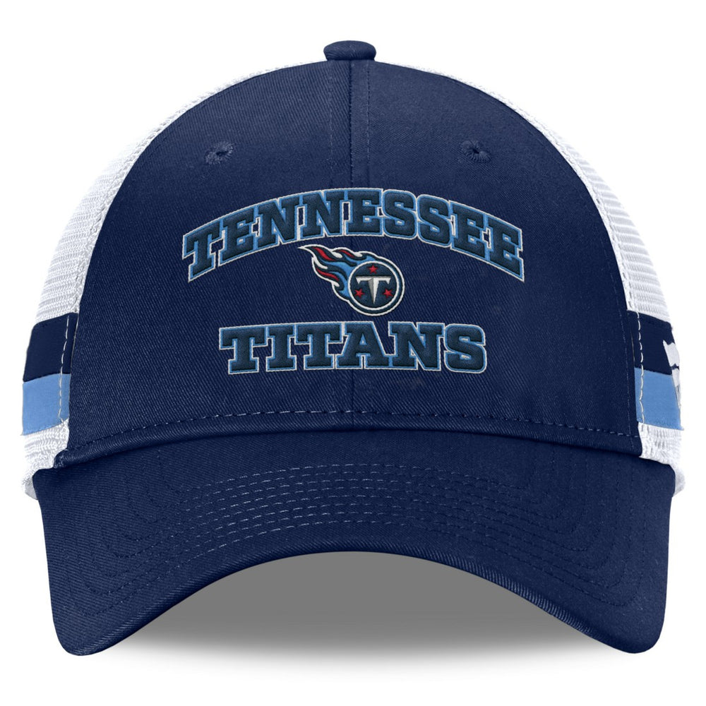 Tennessee Titans Fundamentals Side Stripe Trucker Adjustable Hat Navy/White | Fanatics
