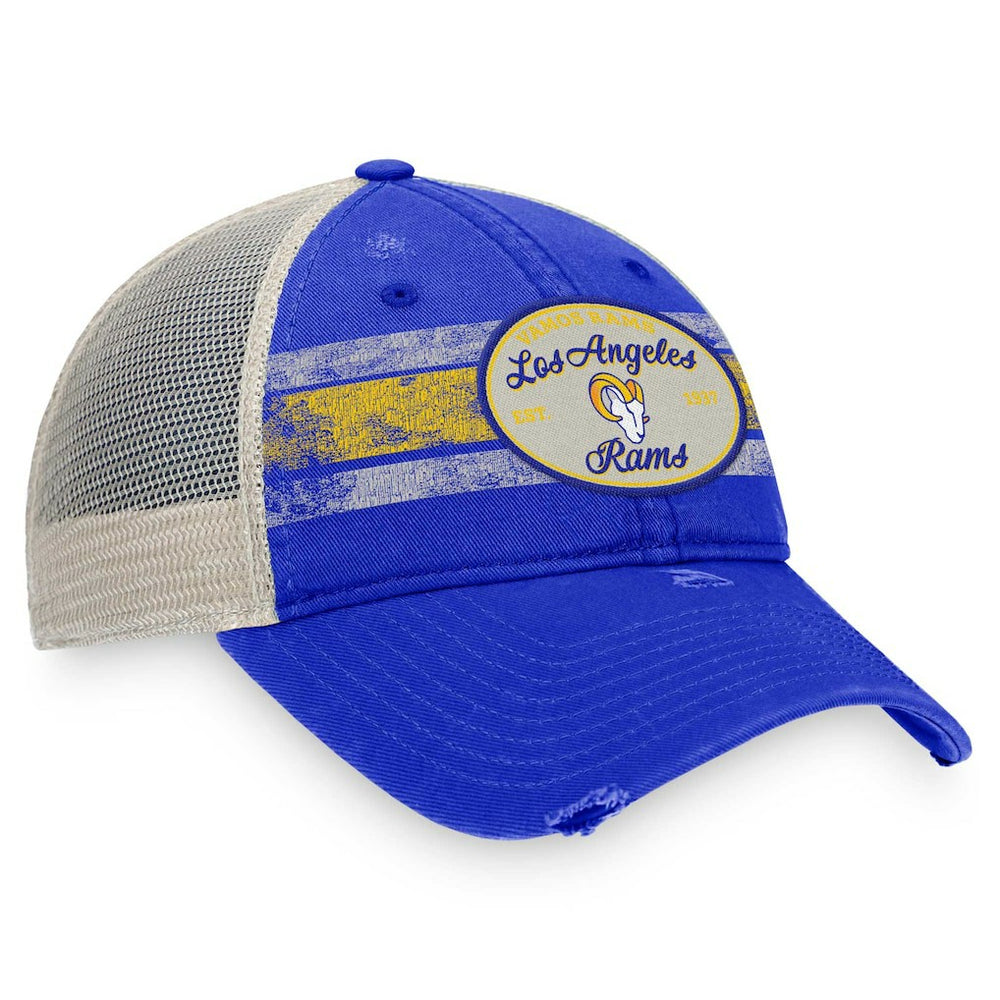 Los Angeles Rams Heritage Trucker Adjustable Hat Royal/Natural | Fanatics